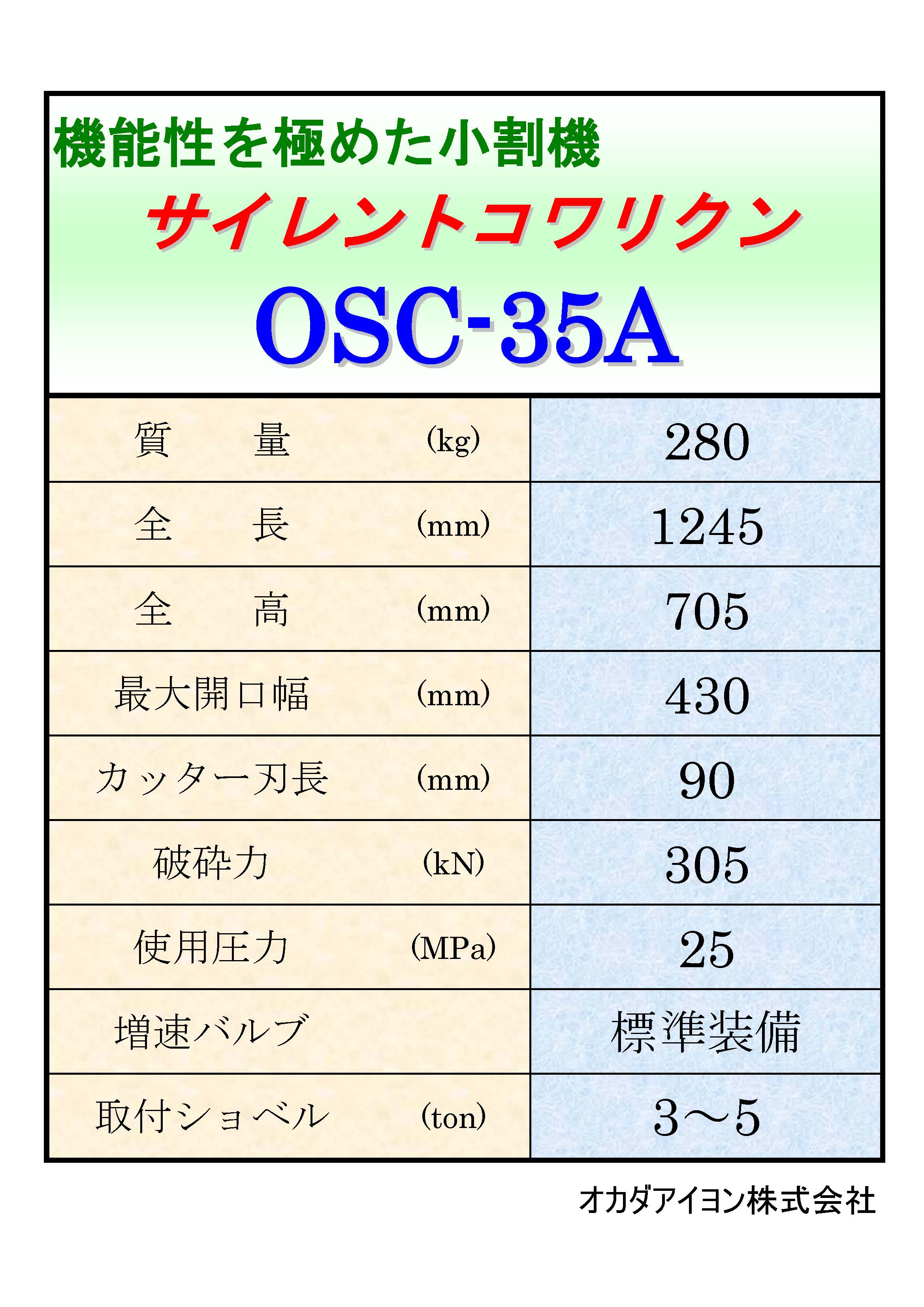 30・40用小割機　ＯＳＣ－３５Ａ　最大開口幅４３０ｍｍ01