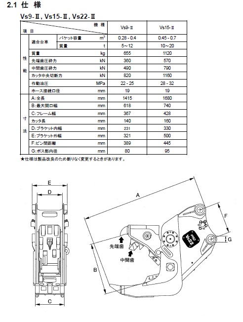 0.45用小割機ＶＳ１５　最大開口幅７４０ｍｍ01