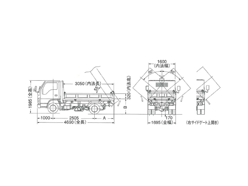 2t トラック 積載 量 M3