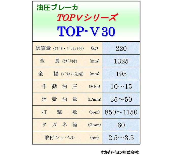 0.1用油圧ブレーカー　ＴＯＰ－Ｖ３０02