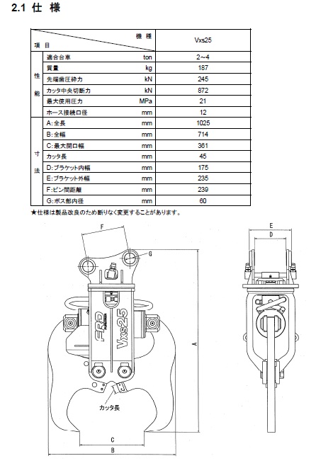30・40用大割機 VXS25 最大開口幅360mm02