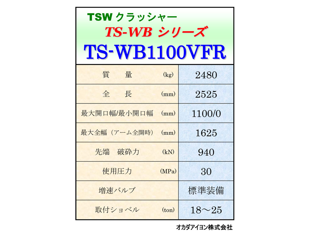 0.7用大割機 TS-WB1100V サイレントクラッシャー 最大開口幅1100mm 02